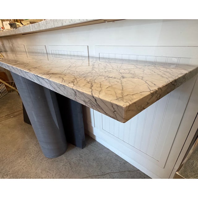 Ambiguita Solid Marble and Slate Console Table by Legendary Italian Design Duo Lella and Massimo Vignelli 1983 For Sale - Image 9 of 10