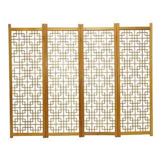 Mid-Century Japanese Teak Screen For Sale