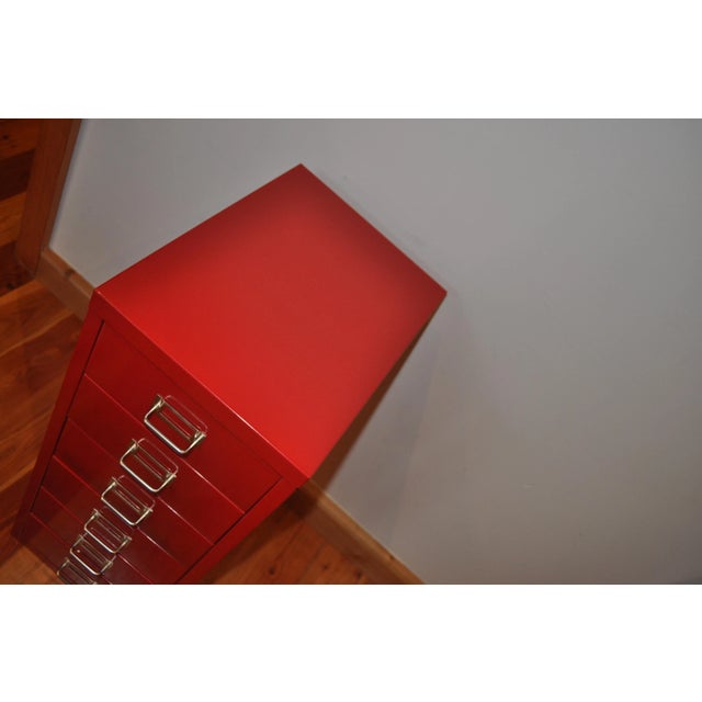 Red Industrial Metal Chest of Drawers, 1980s For Sale - Image 8 of 10