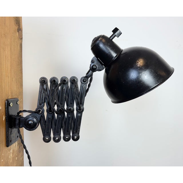 Bauhaus Industrial Black Scissor Wall Lamp from Kaiser Idell, 1930s For Sale - Image 17 of 18