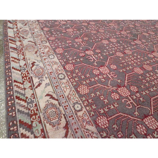 Early 20th Century Galerie Shabab Collection Early 20th Century Handmade East Turkestan Khotan Room Size Carpet For Sale - Image 5 of 10