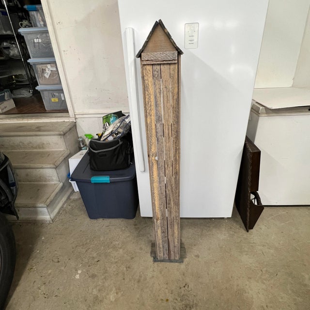 Handmade Farmhouse, French Country Style Standing Birdhouse With Shelves For Sale - Image 4 of 6