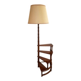 Vintage Frederick Cooper Faux Bamboo Library Steps Lamp For Sale