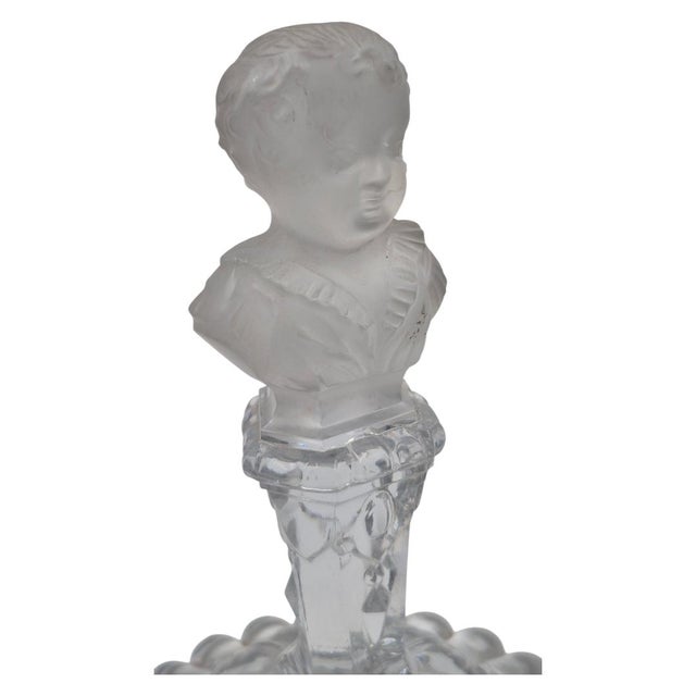 Antique Unsigned Baccarat French Frosted Crystal Bust of Young Napoleon II on Pedestal Base For Sale - Image 10 of 10