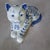 Blue Vintage Blue & White Floral Ceramic Cat Figurine Formalities by Baum Bros For Sale - Image 8 of 8