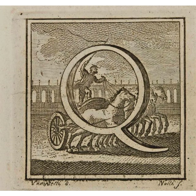 Letter of the Alphabet Q, from the series "Antiquities of Herculaneum", is an etching on paper realized by Carlo Nolli in...