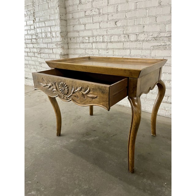 French Provincial Baker Furniture French Provincial Style Walnut Side Table For Sale - Image 3 of 7