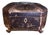 Antique Chinese Export Black Lacquered Heavily Distressed Tea Caddy For Sale