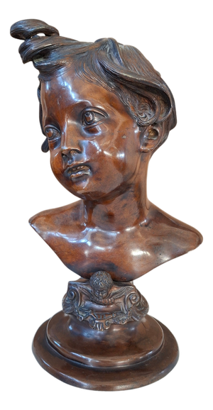 Vincenzo Gemito Alessandro (Anastolè), Bust of Young Boy, 1890, Bronze