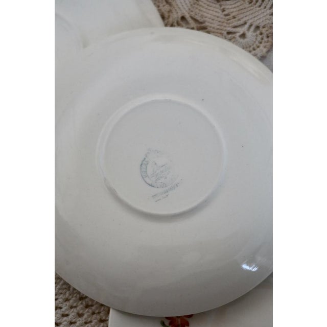 Earthenware Tea Cups and Saucers with Polychrome Floral Patterns from Royal Sphinx, Maastricht, Belgium, Set of 6 For Sale - Image 3 of 9