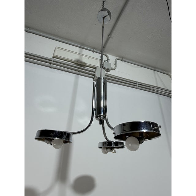 Three-Light Chandelier with Murano Glass Diffusers, Italy, 1970 For Sale - Image 12 of 13