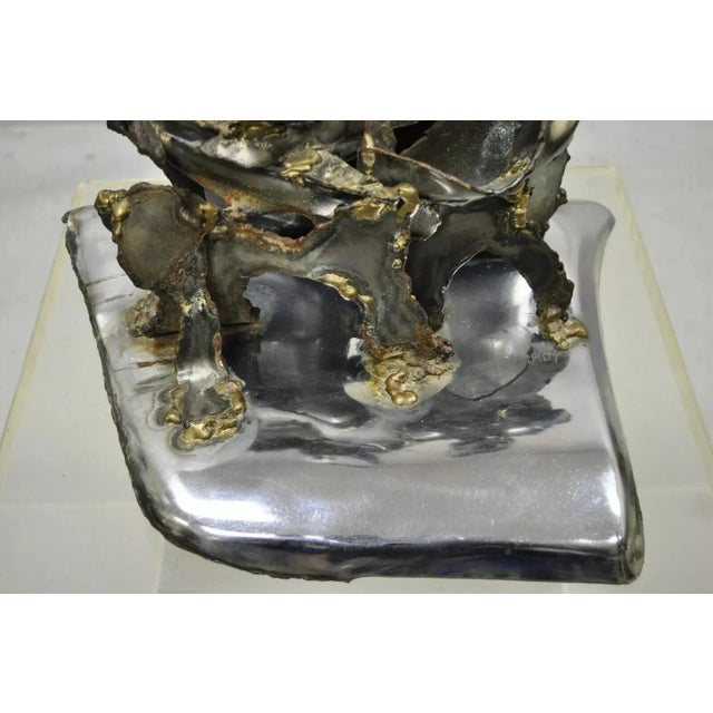 Metal Late 20th Century Vintage Brutalist Mid Century Steel Metal Family Table Sculpture Signed Hardy For Sale - Image 7 of 12