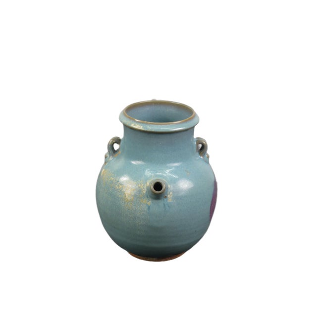 2010s Blue and Purple Ceramics Water Jar For Sale - Image 5 of 9