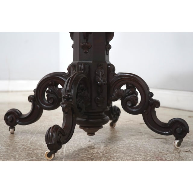 Antique American Victorian Walnut Parlor Table For Sale In Philadelphia - Image 6 of 13