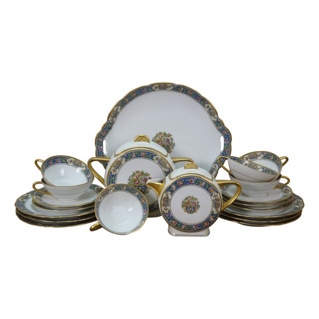 Antique TLB Limoges Touze Lemaître Frères & Blancher Tea Coffee Demitasse Plates - 22pcs For Sale