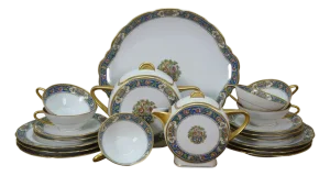 Antique TLB Limoges Touze Lemaître Frères & Blancher Tea Coffee Demitasse Plates - 22pcs