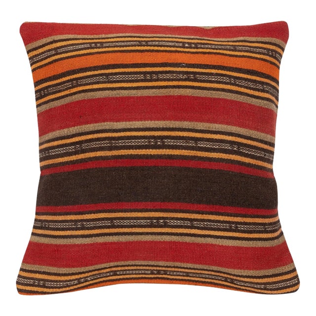 20"x20" HandWoven Kilim Cushion Cover. Accent Pillow. Vintage Throw Pillow Cover For Sale