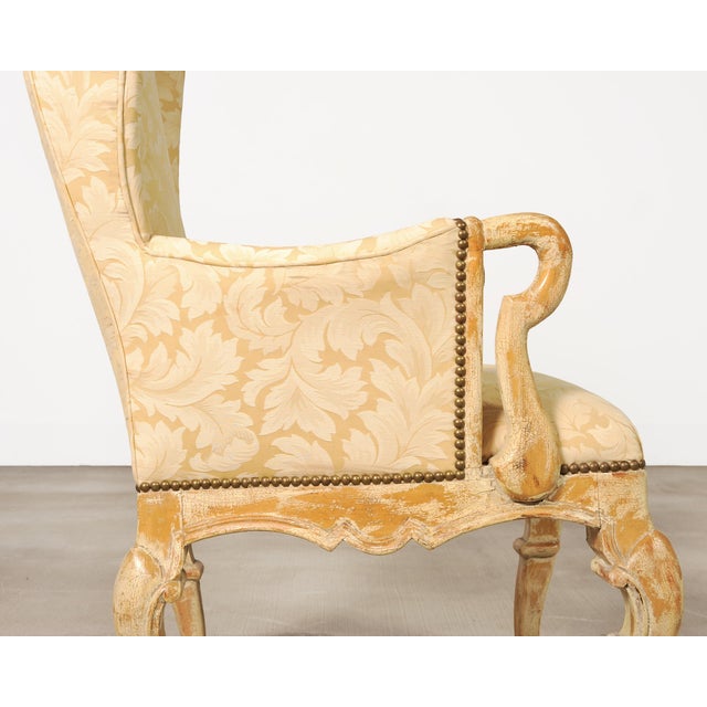 Pair of Country French Provincial Wingback Bergère Armchairs For Sale - Image 13 of 18