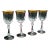 1920s Set of 4 Antique French Glass Wine Glasses For Sale