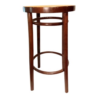 Vintage Bentwood Bar Stool With Cane Seat For Sale