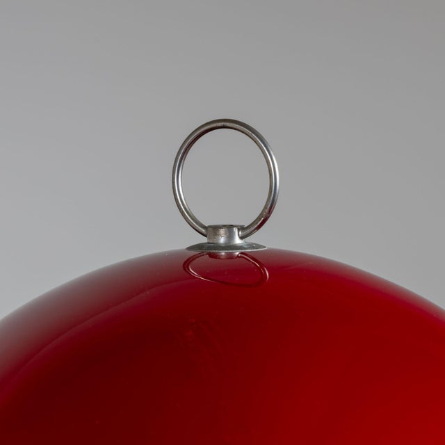 1960s Mid-20th Century Red Sphere Table Lamp For Sale - Image 10 of 18