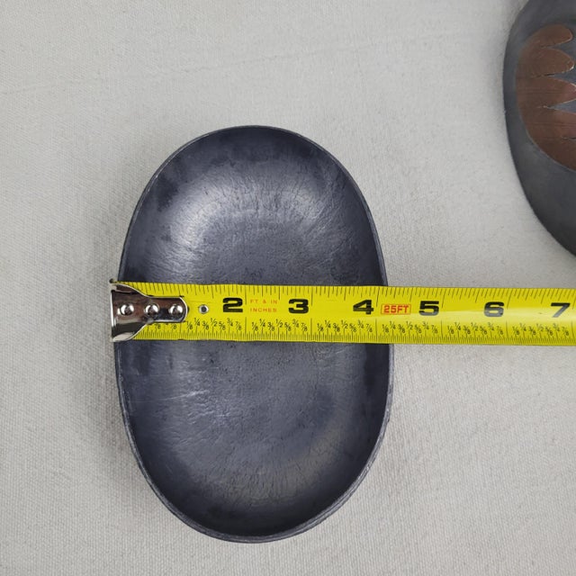 Vintage Pewter Duck Trinket Box Copper Inlay Feather Detail Lidded Dish Gray For Sale - Image 9 of 10