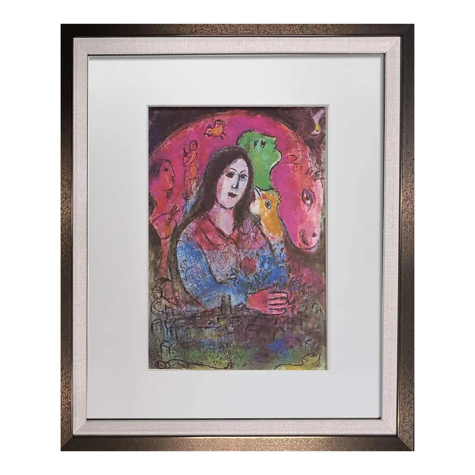 希少 mark chagall ジクレー 保証書 サイン シリアル有り marc-chagall-lithograph-sign-