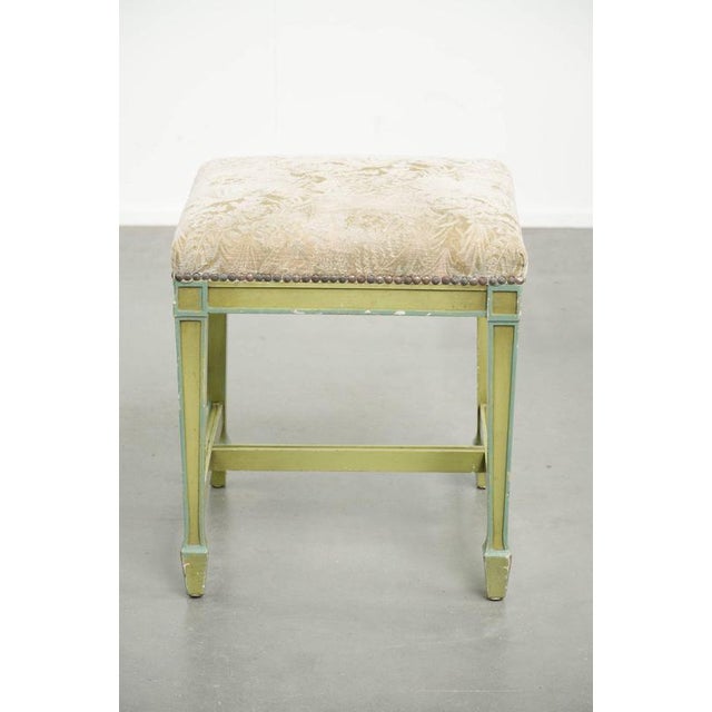 Antique Dutch Wooden Ottoman in Fabric with Floral Pattern For Sale - Image 4 of 15