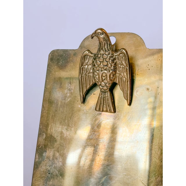 Notepad size vintage mid century brass eagle clip board with great patina. Perfect gift paired with a personalized...