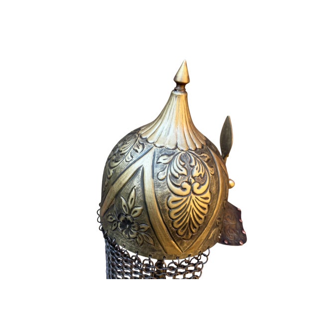 Handcrafted Brass Chainmail Helmet For Sale - Image 10 of 13