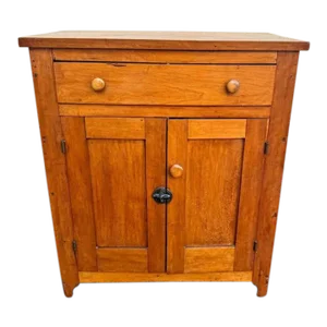19th Century Antique Early American Primitive Solid Wood Cupboard Cabinet.