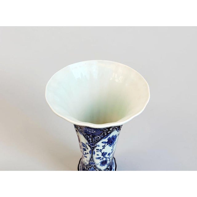 Delft Blue Pottery Trumpet Vases from Boch Royal Sphinx Maastricht, Holland, 1960s, Set of 2 For Sale - Image 10 of 18