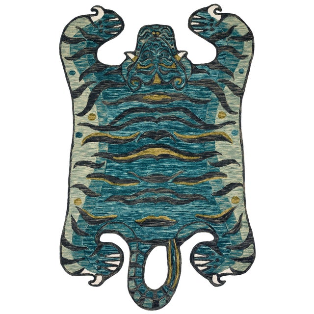 Justina Blakeney X Loloi Rugs Feroz Rug, Teal - 5'0"x7'6" For Sale