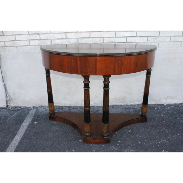 Art Deco Early 20th Century Art Deco Walnut Console Table Signed by the Shaw Furniture, Co. Mass. For Sale - Image 3 of 9