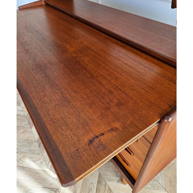 Mid-Century Teak Bookcase with Pull-Out Writing Desk, 1960s For Sale - Image 15 of 18