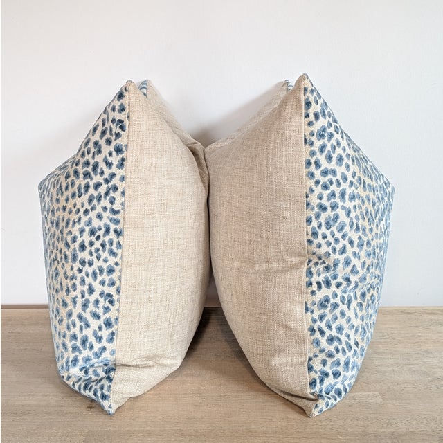 Traditional Cowtan & Tout Ocelot 24" Pillows in Azure For Sale - Image 3 of 7