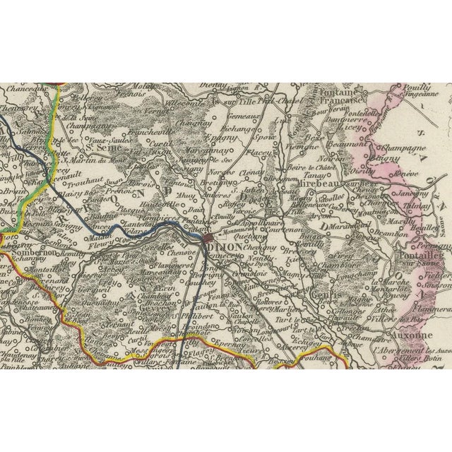 Map of Côte-Dor France with Dijon and Burgundy Wine Region, 1800s For Sale - Image 4 of 10
