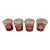 Vintage Cranberry Flashed and Gold-Banded Juice Tumblers - Set of 4 For Sale