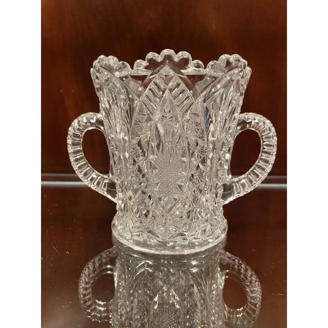 Victorian Stunning! American Brilliant Period (Abp) Late 1800’s- Early1900’s, Rare, Sparkeling Hand-Cut Glass Sugar Bowl / Multi-Use For Sale - Image 3 of 9