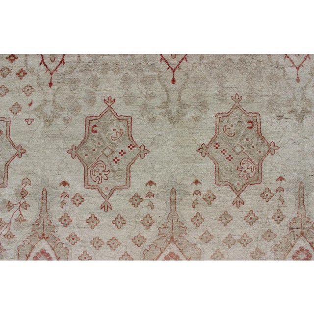 Large All-Over Modern Khotan in Creams, Gray, and Soft Red For Sale In Atlanta - Image 6 of 11