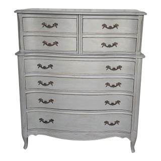 Vintage Chest on Chest, Dixie Gray Dresser, 1950's For Sale