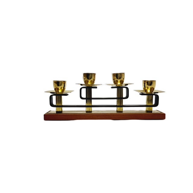 Art Deco 4-Armed Candleholder, Germany, 1950s, in Very Good conditions. Designed 1950 to 1959