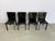 Vintage Black Leather Dining Chairs, 1970s, Set of 4 For Sale - Image 9 of 10