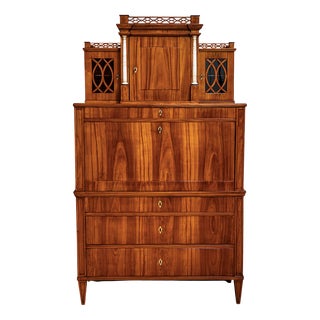 Biedermeier Secretary Desk with Upper Cabinet, Central Germany, 1820 For Sale
