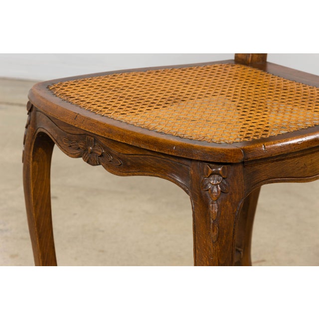 Wood Antique French Louis XV Style Provincial Walnut Cane Dining Chairs, Set of 12 For Sale - Image 7 of 18