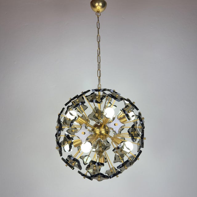 Mid-Century Sputnik Chandelier from Fontana Arte, Italy 1970s For Sale - Image 9 of 18