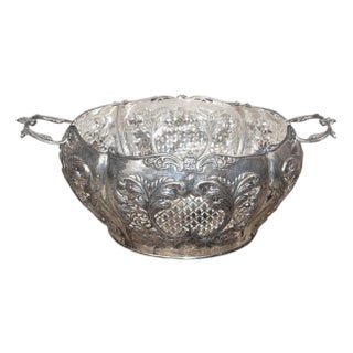 Damar 925 Sterling Silver Centerpiece Basket Bowl. Turkey, Late 20th Century. For Sale