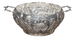 Damar 925 Sterling Silver Centerpiece Basket Bowl. Turkey, Late 20th Century.