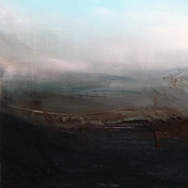 Wood "Sea Mist No.1" - 30x30 Coastal Abstract Oil Painting on Canvas For Sale - Image 7 of 7