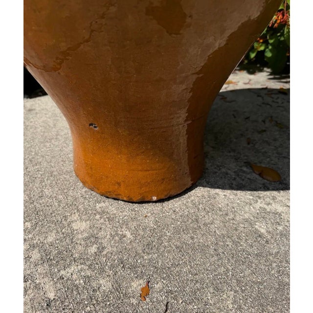 Vintage Oversized Handcrafted Glazed Martaban-Style Floor Vase For Sale - Image 10 of 11